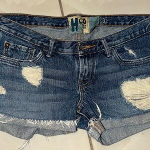 CO Blue Distressed Jean Shorts